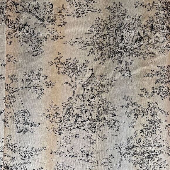 Bloom Craft Home Cotton 4 Piece Floral Curtain Panel Black White Size 41"x75" - Picture 2 of 10